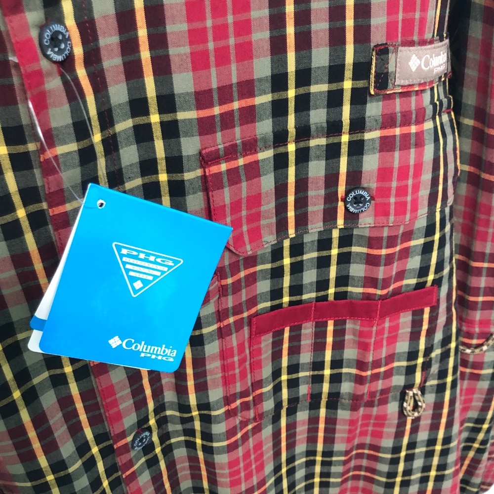 Columbia Men’s Shirt Long Sleeve PHG Cotton S New - Picture 3 of 16
